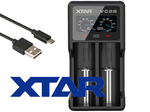 XTAR - VC2S - 2 Schacht Ladegerät